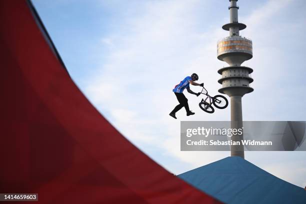 Tomas Beran of Czech Republic competes in Men's Park Final during the cycling BMX Freestyle competition on day 3 of the European Championships Munich...