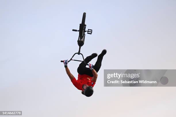 Anthony Jeanjean of France competes in Men's Park Final during the cycling BMX Freestyle competition on day 3 of the European Championships Munich...
