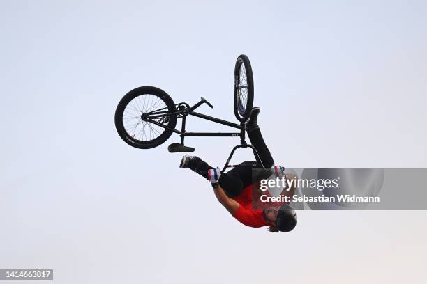 Anthony Jeanjean of France competes in Men's Park Final during the cycling BMX Freestyle competition on day 3 of the European Championships Munich...