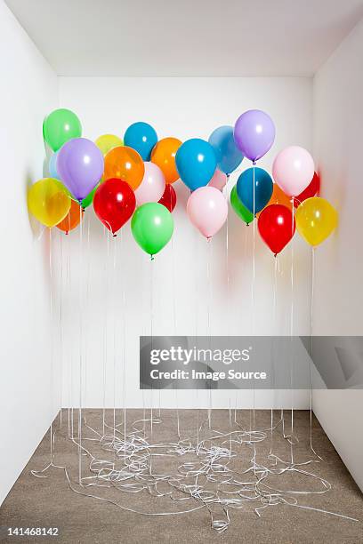 colorful balloons in a room - decorative balloons ストックフォトと画像