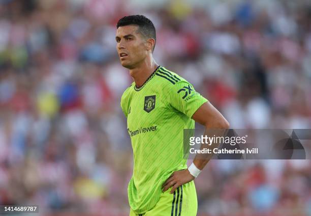 Cristiano Ronaldo of Manchester United during the Premier League match between Brentford FC and Manchester United at Brentford Community Stadium on...