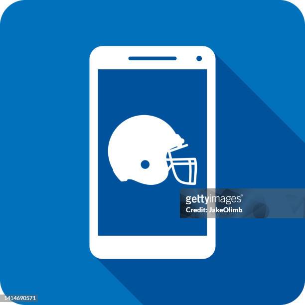 fußballhelm smartphone icon silhouette - american football on screen stock-grafiken, -clipart, -cartoons und -symbole
