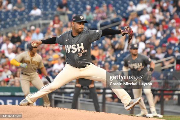 Anibal Sanchez of the Washington Nationals pitches in the first inning during a baseball game against the San Diego Padres at Nationals Park on...