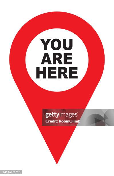 illustrazioni stock, clip art, cartoni animati e icone di tendenza di gps you are here simbolo - you are here