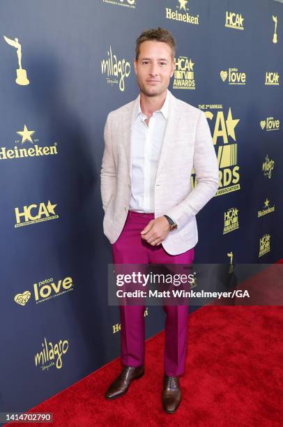Justin Hartley attends The 2nd Annual HCA TV Awards: Broadcast & Cable at The Beverly Hilton on August 13, 2022 in Beverly Hills, California.