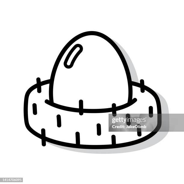 egg nest doodle 5 - bird nest drawing stock illustrations
