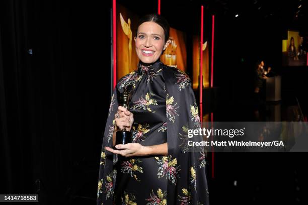 Mandy Moore poses backstage during The 2nd Annual HCA TV Awards: Broadcast & Cable at The Beverly Hilton on August 13, 2022 in Beverly Hills,...