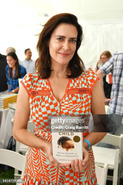 Andrea Elliott attends the Authors Night with The East Hampton Library at The East Hampton Library on August 13, 2022 in East Hampton, New York.