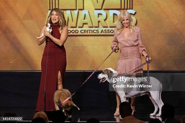 Carrie Ann Inaba and Lisa Arturo speak onstage during The 2nd Annual HCA TV Awards: Broadcast & Cable at The Beverly Hilton on August 13, 2022 in...