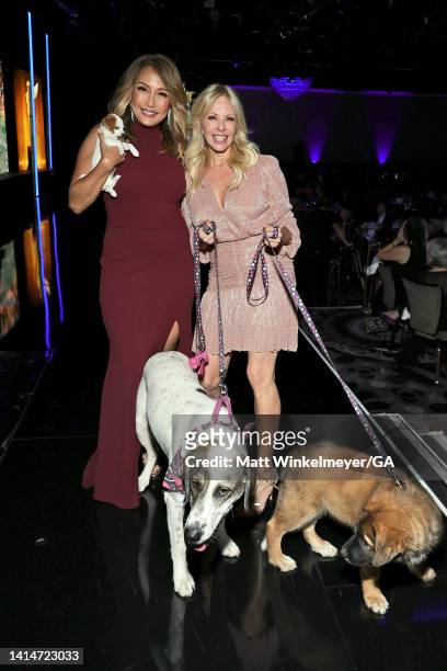 Carrie Ann Inaba and Lisa Arturo pose onstage during The 2nd Annual HCA TV Awards: Broadcast & Cable at The Beverly Hilton on August 13, 2022 in...