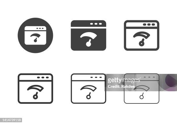 internet speed test icons - multi series - fast form stock illustrations