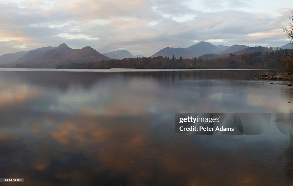 Derwent Water, sunrise, Lake District, Cumbria, UK