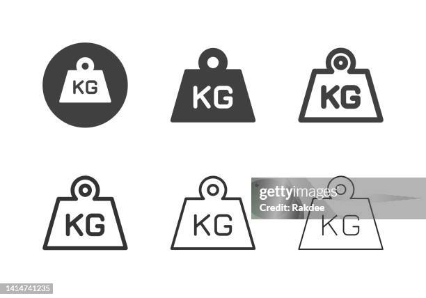 kilogramm gewichtssymbole - multi series - eisen stock-grafiken, -clipart, -cartoons und -symbole