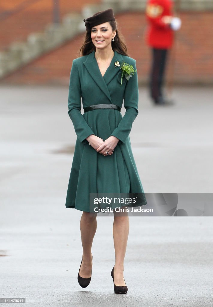 The Duchess Of Cambridge Visits The Irish Guards On Their St Patrick's Day Parade