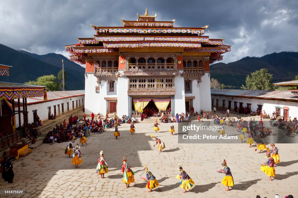 Festival, Gangtey Dzong or Monastery, Bhutan