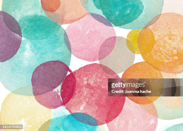 abstract watercolour background with circular forms - watercolour abstract stock pictures, royalty-free photos & images