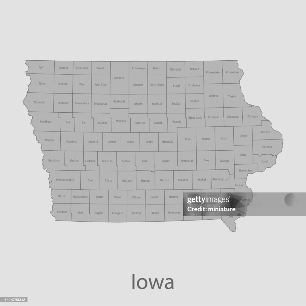 Map Highlighting Iowa Iowa Map High-Res Vector Graphic - Getty Images
