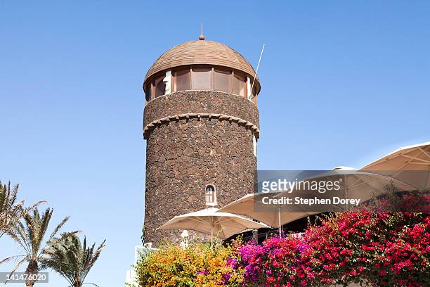the lighthouse at caleta de fuste, fuerteventura - caleta de fuste stock pictures, royalty-free photos & images