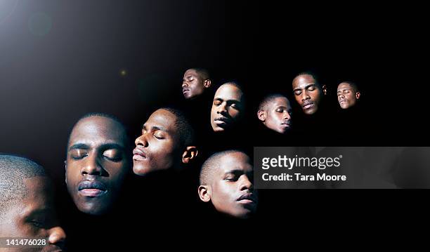 face of man cloned several times - day dreaming stock pictures, royalty-free photos & images