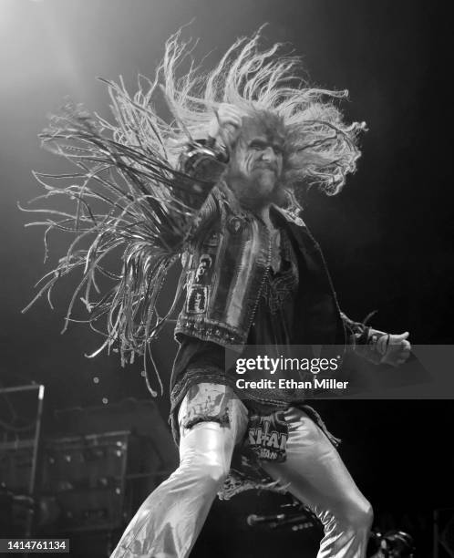 Singer Rob Zombie performs on a stop of the Freaks on Parade tour at Michelob ULTRA Arena on August 13, 2022 in Las Vegas, Nevada.