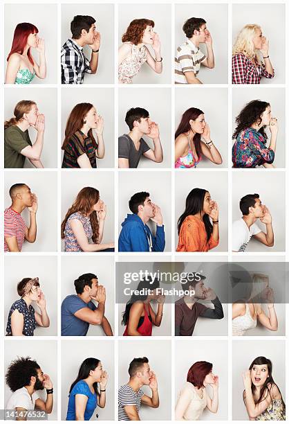 group of people whispering - chuchoter photos et images de collection
