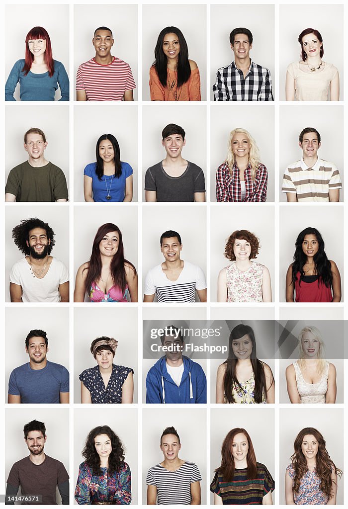 Group portrait of young men and women