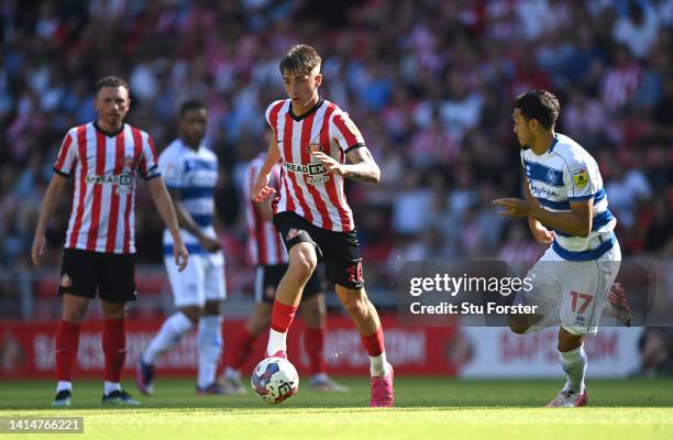 Sunderland player Jack Clarke in action during the Sky Bet Championship between Sunderland and Queens Park Rangers at Stadium of Light on August 13,...