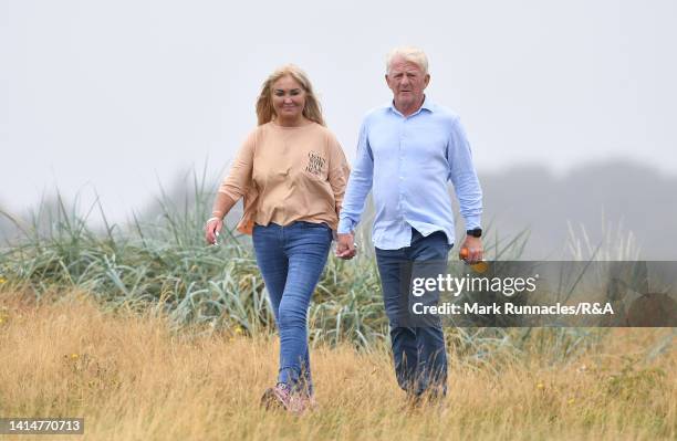 Former Scotland manager and footballer Gordon Strachan & wife Lesley Strachan, keep an eye on the match between Albert Hansson of Sweden and Didrik...