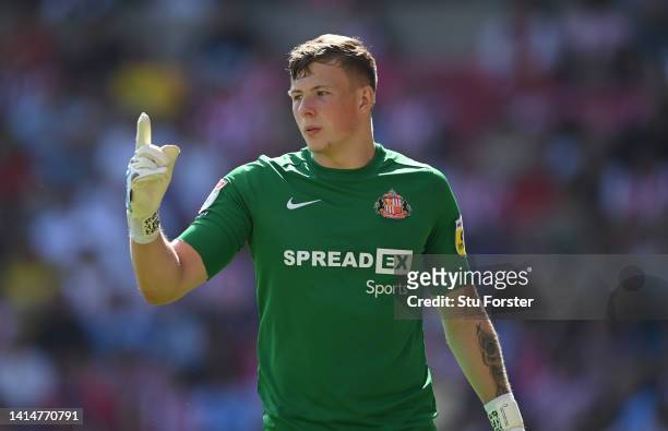 Sunderland goalkeeper Anthony Patterson reacts during the Sky Bet Championship between Sunderland and Queens Park Rangers at Stadium of Light on...
