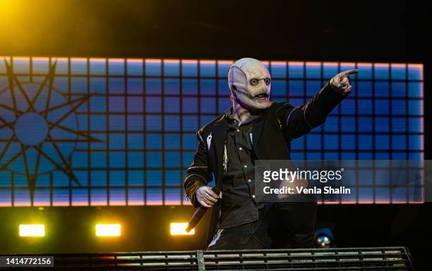 Corey Taylor of Slipknot performs on stage during the Knotfest at Artukainen Event Park on August 13, 2022 in Turku, Finland.