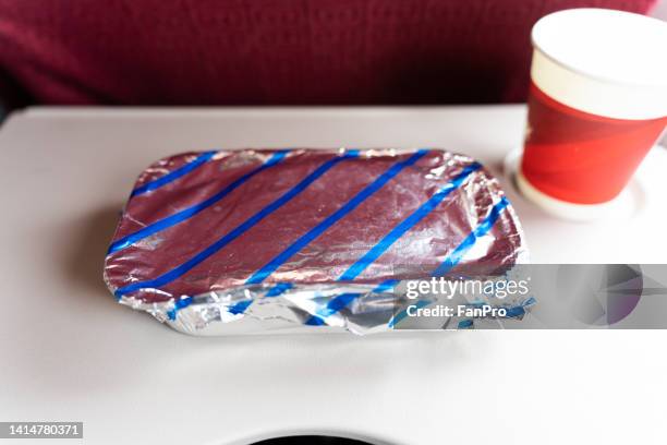 airplane meal, pork rice - plane food stock pictures, royalty-free photos & images