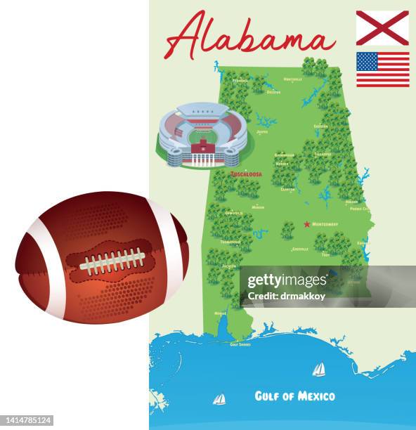 stockillustraties, clipart, cartoons en iconen met bryant-denny stadium in tuscaloosa - alabama football