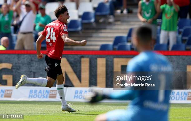 Antonio Foti of Hannover 96 celebrates after he scores the winning goal during the Second Bundesliga match between Hannover 96 and SSV Jahn...
