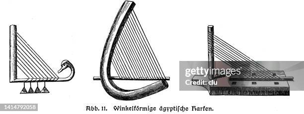 eckige ägyptische harfen - gyrus stock-grafiken, -clipart, -cartoons und -symbole