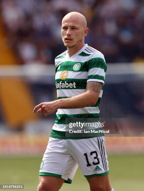 Aaron Mooy of Celtic is seen during the Cinch Scottish Premiership match between Kilmarnock FC and Celtic FC at on August 14, 2022 in Kilmarnock,...