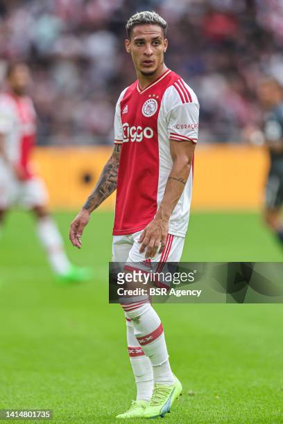 Antony of Ajax during the Dutch Eredivisie match between Ajax and FC Groningen at Johan Cruijff Arena on August 14, 2022 in Amsterdam, Netherlands
