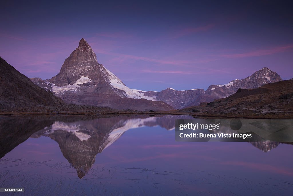 Matterhorn reflected in Riffelsee lake