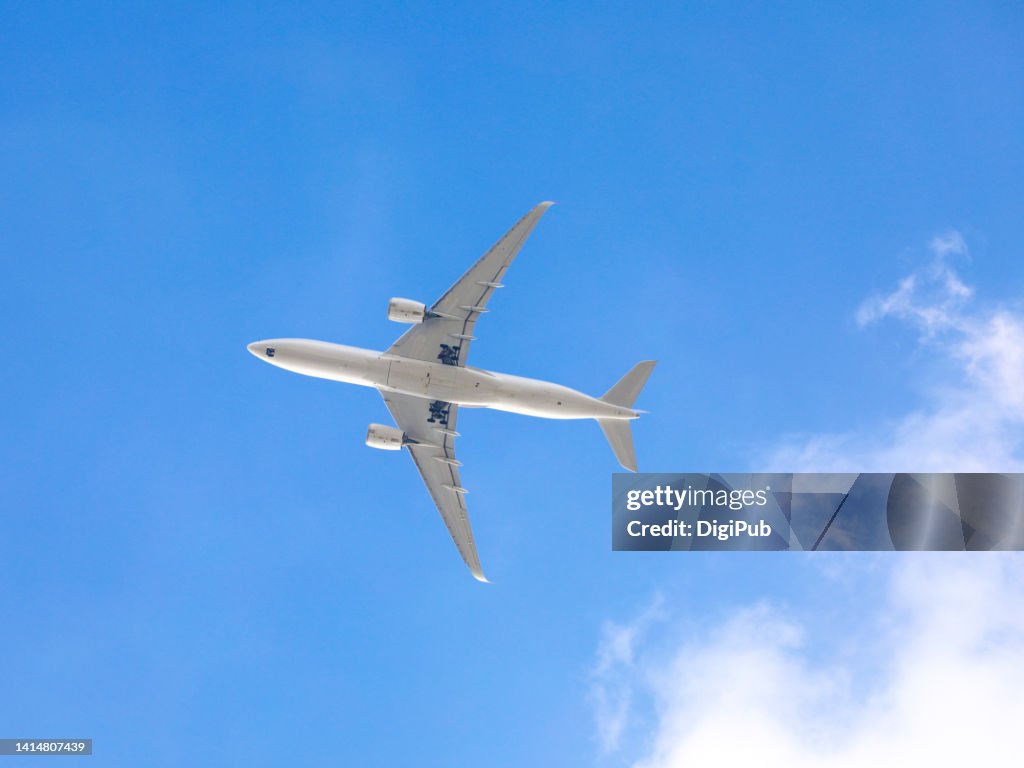Airplane flying overhead