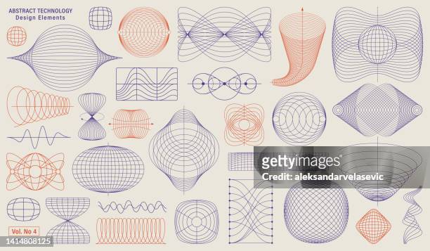 ilustrações de stock, clip art, desenhos animados e ícones de abstract technology elements - waves vector
