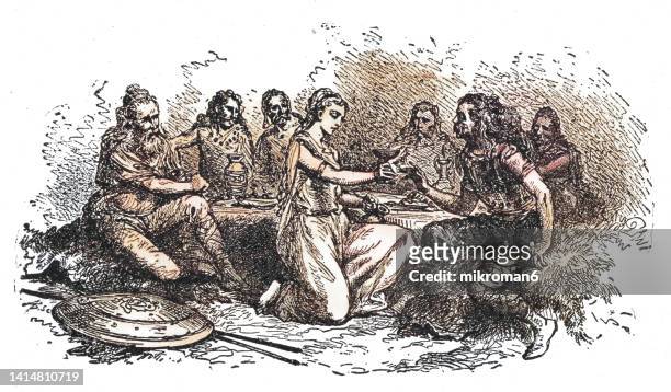old engraved illustration of viking rollo the ganger - philosophy stock pictures, royalty-free photos & images