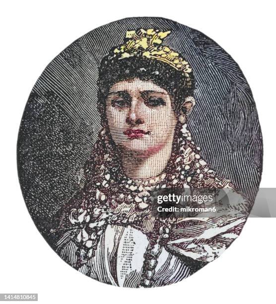 portrait of zenobia - queen of palmyra - palmyra syria stock pictures, royalty-free photos & images