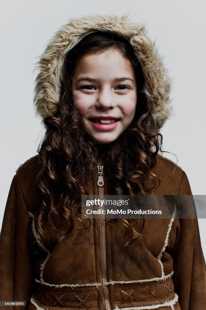 Portrait of girl in parka