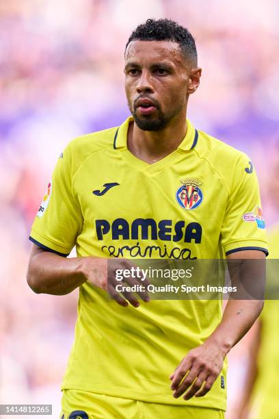 Francis Coquelin of Villarreal CF looks on during the LaLiga Santander match between Real Valladolid CF and Villarreal CF at Estadio Municipal Jose...