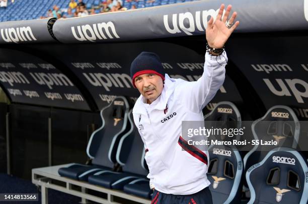 Bologna FC head coach Sinisa Mihajlovic during the Serie A match between SS Lazio and Bologna FC at Stadio Olimpico on August 14, 2022 in Rome,Italy .