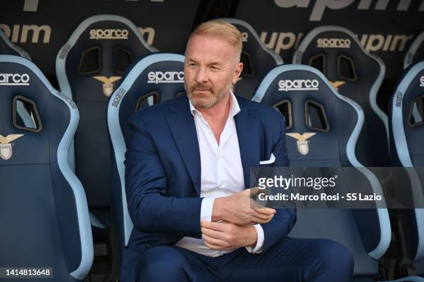 Lazio manager Igli Tare during the Serie A match between SS Lazio and Bologna FC at Stadio Olimpico on August 14, 2022 in Rome,Italy .