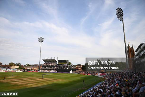 General view of play during the Royal London One Day Cup match between Somerset and Middlesex at The Cooper Associates County Ground on August 14,...