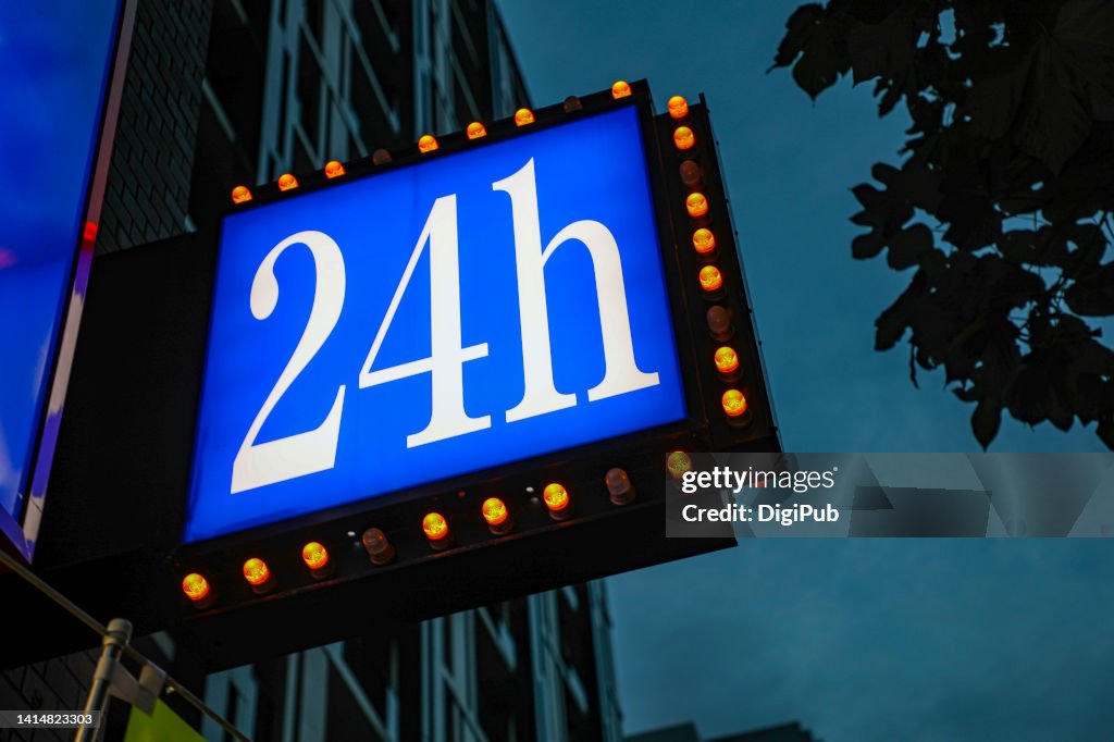 Twenty-four hours sign
