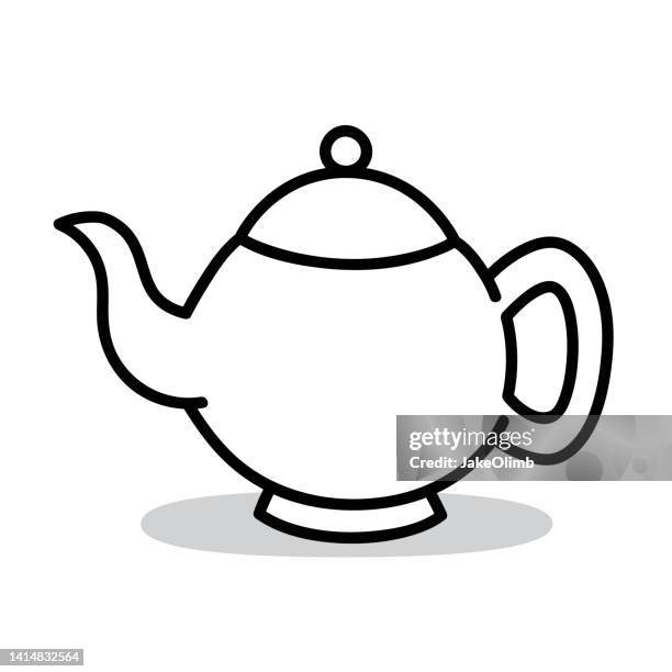 teapot doodle 5 - tea time stock illustrations