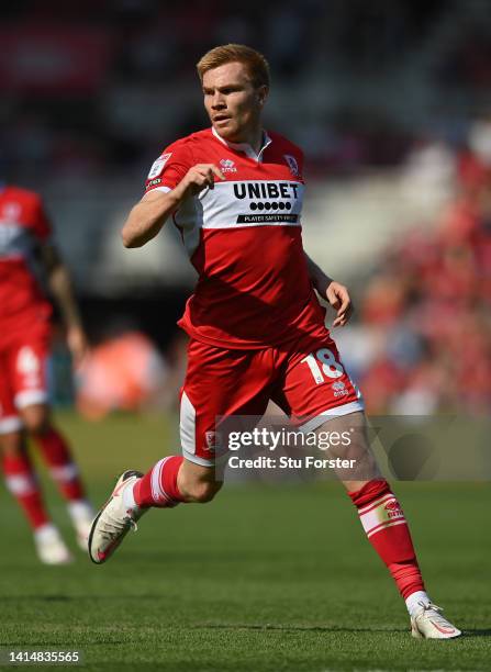 Middlesbrough player Duncan Watmore in action during the Sky Bet Championship between Middlesbrough and Sheffield United at Riverside Stadium on...