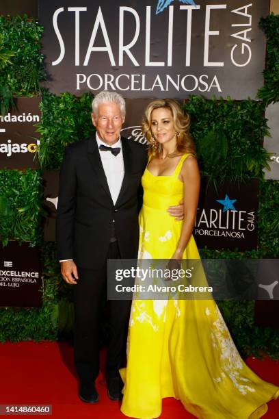 Richard Gere and Alejandra Silva attend the Starlite Porcelanosa Gala 2022 at La Cantera on August 14, 2022 in Marbella, Spain.